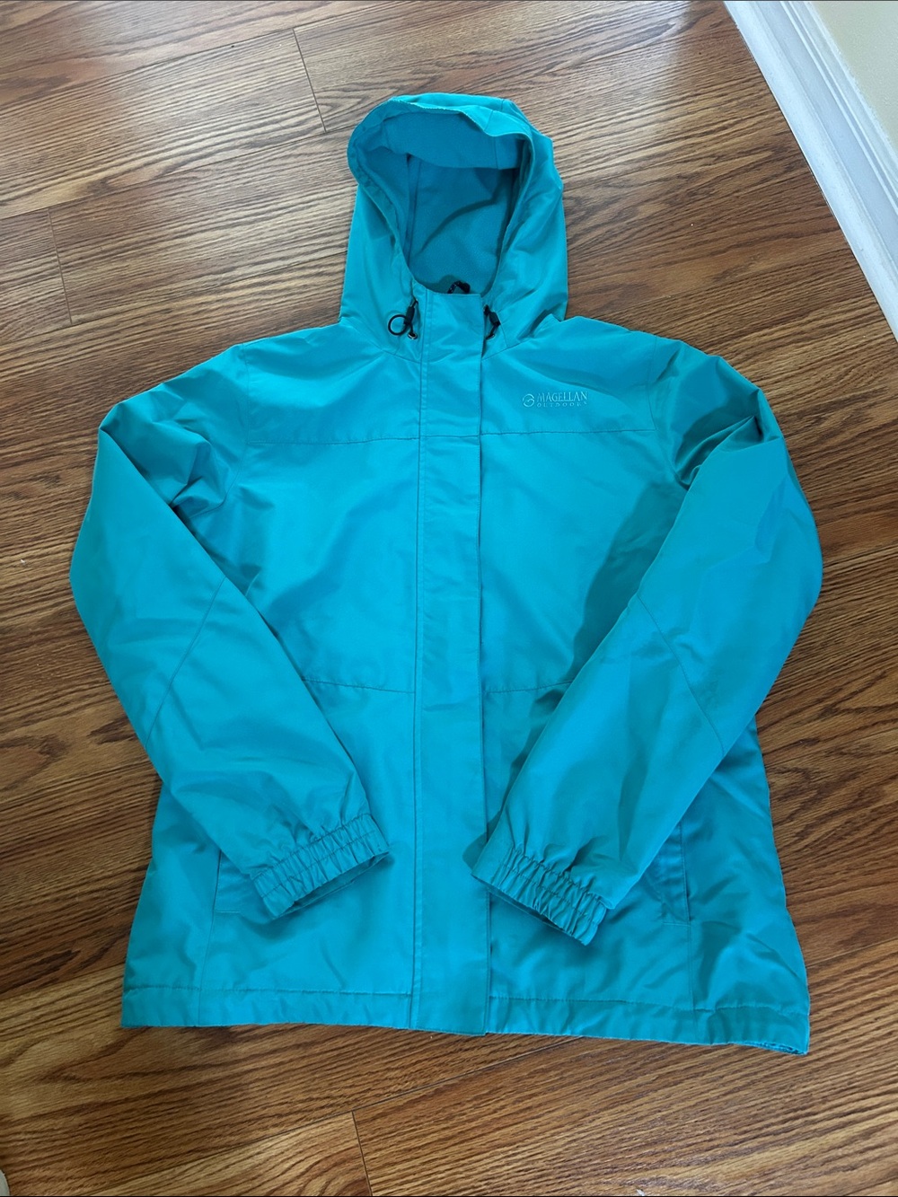 Magellan Outdoors Women's Teal Hooded Shell Jacket